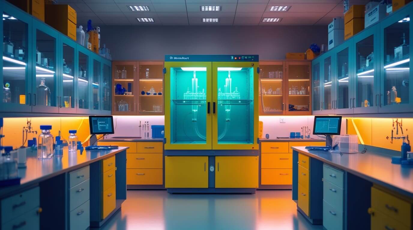 phoenix 10 create a highly detailed image of a laboratory sett 0